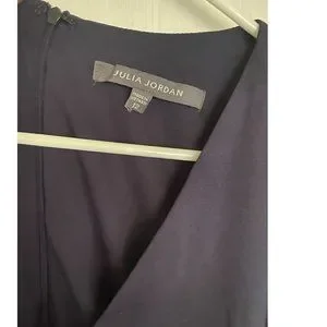 Neiman Marcus Julia Jordan Navy Blue Flutter Sleeve Front Knot Romper  Jumpsuit